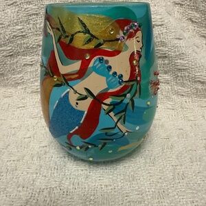 Beautiful hand painting wine glass